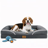 Homemate Dog Bed Medium Size Dog 28x23 inch with Orthopedic Foam Waterproof Outdoor Pet Cat Bed Sofa Supplies with Toy Dogs Crate Pad Couch with Removable Washable Cover & Non-Slip Botton Dark Grey