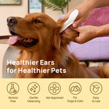 HICC PET Ear Cleaner Finger Wipes for Dogs & Cats, Vet-Recommended Dog Ear Infection Treatment to Relief Itching & Inflammation, Remove Wax, Dirt & Stop Smelly, Non-Irritating, 50ct(Coconut Scent)