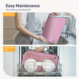 Silicone Pet Feeding Mat with Metal Ring, Waterproof, 23x15 in, Pet Feeding Mats, Raised Edges to Prevent Spills, Dogs and Cats Placement Tray to Stop Food and Water Bowl Messes (Pink, 23x15 in)