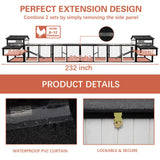 PetsCosset Extra Large Chicken Coop 116" L Wooden Poultry Cage with Run Hen House Outdoor Indoor Chicken Houses for 4-6 Chickens 4 Nesting Boxes, 4 Perches, Tray, Combinable, Gift for Chicken Lovers