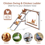 PETSFIT Chicken Perch, Solid Wood & Rustproof Iron Roosting Bar with Swing