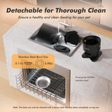 Automatic Cat Feeder - 5L Anti-Clog Cat Food Dispenser Keeps 2-15mm Dry Food Fresh, 10s Voice, 1-6 Meals/Day, Programmable Portions, 180-Day Battery Life, Easy to Clean Auto Pet Feeder for Small Dog