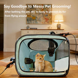 Cat Dryer, 20.5" x 15.7" x 20.5" Foldable Pet Dryer Box, Prevents Post-Bath Fur Scattering, Scratching and Biting Owner, for Cats and Small to Medium Dogs (Green)