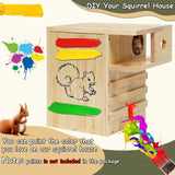 INRLKIT Extra Large Squirrel Boxes for Outside with Exterior Porch, Large Squirrel House for Outside, Wooden Squirrel Nesting Box for Chipmunks and Small Animals, Easy Assemble