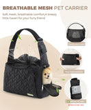 JourCraf Dog Carrier Sling for Small Dogs, Front Cat Sling & Cats Up to 15 lbs, Dog Purse with Adjustable Strap Front Zipper Pocket, Double Safety Feature, Hands Free for Travel