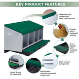Garvee Chicken Nesting Boxes, 4 Hole Roll-Away Nesting Boxes for Chickens Coop with Perch, Hens, Ducks & Other Poultry,Egg Laying Box with Lid Cover to Protect Eggs,Easy to Assemble