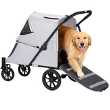 Dec-Mec Pet Stroller with Ramp for Large Dog up to 132lbs Portable&Foldable