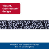 Coastal - Styles Dog Leash - Vibrant and Trendy Dog Leash - Black Skulls Print - 5/8” x 6’