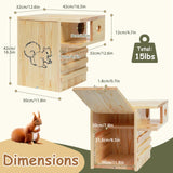 INRLKIT Extra Large Squirrel Boxes for Outside with Exterior Porch, Large Squirrel House for Outside, Wooden Squirrel Nesting Box for Chipmunks and Small Animals, Easy Assemble
