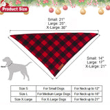 ADOGGYGO Christmas Dog Bandanas 2 Pack, Premium Cotton Fabric, Multiple Sizes Offered, Red Green Plaid Bandanas for Medium Large Dogs (Large, Xmas)