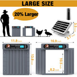 GROPOW Automatic Chicken Coop Door, Extra Large Size, Anti-Pinch Design,Programmable Timer & Light Sensor Modes, Large LCD Display, Solar Powered Auto Chicken Door Opener (50m)