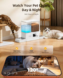ROJECO Automatic Cat Feeder with Camera,2-in-1 Smart Feeder,8.5L/36Cups
