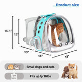Lollimeow Cat Carrier Backpack, Bubble Dual Expandable Backpack Carrier, Pets and Small Dogs,Airline-Approved, Designed for Travel, Hiking, Walking & Outdoor Use (Dual Expandable-Green)