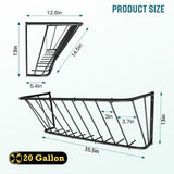 MIYABALA Hay Feeder for Horses,35.5'' Long Hay Rack with 20 Gallon Large Capacity,Heavy Duty Steel Wall Mounted Hay Feeder Rack for Horses,Goats,Sheep in Stable and Farm