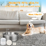 12 Sets Pet Water Fountain Filter Replacement Compatible with Oneisall 7L/230oz Stainless Steel Dog Dispenser - Filtered Dog Water Bowl - Replacement Filters and Sponge