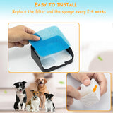 12+12 Pack Replacement Filters for Oneisall PW07SAU 10L/2.64Gal Stainless Steel Dog Water Fountain, Includes 12 Filters & 12 Sponges
