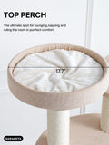 Extra Large Cat Tree for Maine Coon,65 Inches Tall Cat Tree Tower for Indoor Cats Large Adult 20 lbs,XXL Heavy Duty Luxury Sturdy Cat House with Big Hammock,Sisal Scratching Post,Condo,Beige