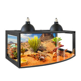 PROLEE Bearded Dragon Tank, Curved Reptile Enclosure with 3-Side Clear Acrylic Panels, Spacious Lizard Tank with Metal Mesh Top and Lockable Door for Reptile Habitat (Black, 48" Length,80 Gallons)