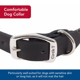 Coastal Pet - Circle T Oak Tanned Leather Round Dog Collar - Comfortable for Dogs with Long Hair or Sensitive Skin - Pet Collar Made from Full-Grain Leather - Black, 1" x 18"