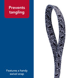 Coastal - Styles Dog Leash - Vibrant and Trendy Dog Leash - Black Skulls Print - 5/8” x 6’