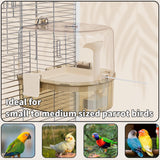 YOOSO WING Automatic Bird Baths for Cage – Indoor Parakeet Bath with Pump, Bird Shower with 2 Modes Running Water, Bird Cage Accessory for Pet Birds Conure Budgies Cockatiels Lovebird (Light Brown)