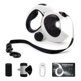 LULUPET 16Ft Retractable Dog Leash with LED Light, Heavy Duty Dog Leash for Small, Medium & Large Dogs Up to 66lbs, 360° Tangle-Free, Dispenser and Poop Bags