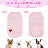 2-Pack Waffle Dog Shirts with Embroidered Heart for Small & Medium Dogs