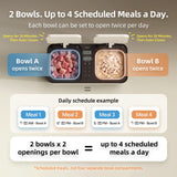 uahpet Cat Wet Food Automatic Feeder with Semiconductor Cooling & Pre-Heating, Programmable Timed Wet Food Dispenser for Cats, Stainless Steel Tray, Quiet, for 1-2 Cats Daily Use & Short Trips