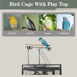 68" Double Bird Cage,Stackable Divided Parakeet Cage, Parrot Cages for Medium Birds with Bird cage Cover,Birdcage Seed Catcher,for Cockatiels Canaries Lovebirds Finches Budgies Small Parrots