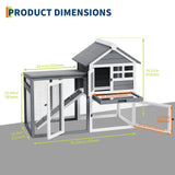 Garvee Small Chicken Coop, Rabbit Hutch with Waterproof Roof, Bunny Cage with Pull Out Tray and a Wooden Ramp, Indoor Outdoor Use