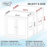 The Refined Feline Cat Litter Box Enclosure Cabinet, Modern, White, Tapered Feet, Large, Hidden Litter Cat Furniture with Drawer