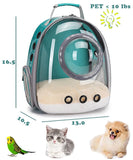 ORIZZP Bubble Cat Carrier Backpack Transparent Pet Carrier Backpack for Small Puppy and Bunny (Green, Backpack)