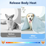 MIXJOY Cooling Blanket for Small Dog Breathable, Double Sided Q-MAX>0.5, Lightweight Pet Cooling Throw Blanket Summer for Dog Bed & Dog Crate, Washable Soft Dog Cat Cold Mat Durable, Aqua Blue, 25x35
