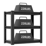 ZENITHLIVING 3-Tier Aquarium Stand, Heavy Duty Metal Fish Tank Rack, 31.5x18x34 Inches, Adjustable Shelves, Waterproof Black Storage Unit, 660 lbs Capacity