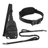 OneTigris Hands Free Dog Leash, Waist Leash for Dog Walking with Detachable Chest Bag, Thickened Mesh Lumbar Support and Durable Bungee Straps, Running leashs for Medium Large Dogs
