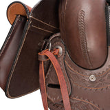 Schneiders Tooled Leather Trail Horn Bag | Durable Hand-Tooled Argentine Leather | Convenient Trail Storage for Essentials | Perfect for Western Saddles