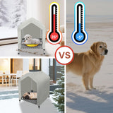 Heated Elevated Dog House for Small Dogs - with 9-Level Adjustable Heating Pad, Timer Function, Raised Off-Ground Design for Ventilation & Anti-Moisture, Keep Pets Warm in Winter Cold