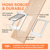 LIBBEPET Thin Cat Door, Safety Pet Door for Cats Up to 13 lbs, Interior Cat Door with 4 Way Locking for Window, Sliding Door and Cat House, Easy to Install, Medium