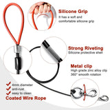 Heavy Duty Dog Leash, Chew Proof Metal Leash for Large Dogs (Up to 250lbs), WireRope Dog Leashes with Soft Silicone Grip (Black, 10 FT)