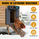 GROPOW Automatic Chicken Coop Door, Extra Large Size, Anti-Pinch Design,Programmable Timer & Light Sensor Modes, Large LCD Display, Solar Powered Auto Chicken Door Opener (50m)