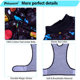 PetWarm Dog Surgery Suit, Dog Surgical Recovery Suit Female and Male, Dog Onesie for Surgery, Cone E-Collar Alternative, Satellite Pattern, Black, XS