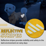Dog Raincoat, Waterproof Dog Rain Jacket with Hood, Rain Coat with Leash Hole, Reflective Strap for Small Medium Dogs, Lightweight Puppy Clothes(Yellow,S)