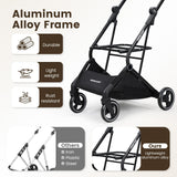 Beberoad Pets T3 Foldable Pet Stroller for Small Dogs & Cats, 3-in-1 Lightweight Dpg Stroller with Detachable Carrier (Beige)