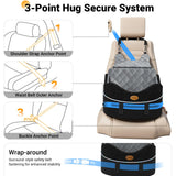 【Master Crafted for Medium Dogs】 PetDance 30% Extra Spacious Dog Car Seat, Brake Stabilized Pet Travel Seat with Reversible Cushion & Anti-Slip Base, Hazy Silver Gray