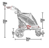 Pet Gear NO-Zip Pet Stroller with Dual Entry, Push Button Zipperless Entry for Single or Multiple Dogs/Cats, Pet Can Easily Walk in/Out, Gel-Filled Tires, Cotton Candy, Excursion