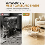 CLOUDPET Sisal Cat Scratcher Bed Hammock with Clear Acrylic Frame Sisal Roller Toy for Indoor Cats, Natural Sisal Scratching Pad Lounge Chair, Durable Cat Scratch Post Furniture for Large Cats