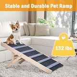 Dog Ramp, Folding Portable Pet Ramp for Dogs and Cats, 43.3" Long High Traction Dog Ramps for Car Bed Couch, 5 Adjustable Height from 15.35” to 23.23”, Rated for 132 lbs