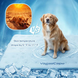 Vagascape Dog Cooling Mat - Dual-Surface Pet Cooling Pad, Durable Dog Cooling Bed, Washable Cooling Pet Pad for Dog Cooling mat Indoor and Outdoor(Blue L)