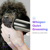 FuzzyFix Professional Dog Grooming Clippers with Charging Dock, 5-in-1 Adjustable Blade Cordless Pet Grooming Kit 5 Speed Rechargeable Trimmer Hair Shaver with Detachable Metal Guide Combs for Animal