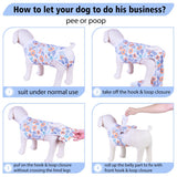 PetWarm Dog Spay Recovery Suit, Onesies for Dogs, Surgery Suit for Dogs Female After Spayed, Dog Cone Alternative After Surgery, Flower Pattern, Orange, XS